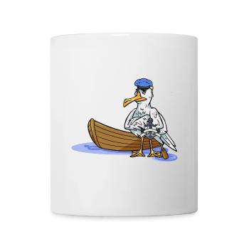 Ahoy Boat Seagull Seaman Maritime Captain Travel Anchor - Mug blanc - blanc - Devant