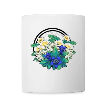Flore Fleurs sauvages Gentiane Edelweiss Alpes Alm Berg - Mug blanc - blanc - Devant