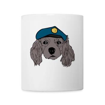 Hundekopf Cop Polizei Polizist Hunde Blaulicht Job - Tasse - Weiß - Vorne