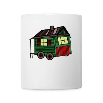 Stolz Bauherr Holz Hütte Bauwagen Selbstgemacht - Tasse - Weiß - Vorne