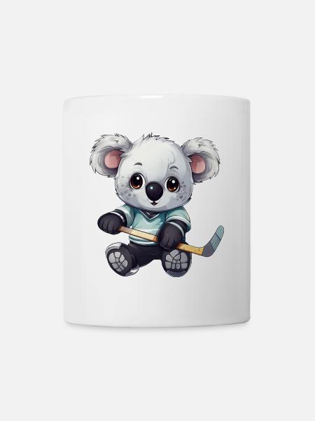 Koala spielt Eishockey, Sportliches Tierdesign - Tasse - Weiß