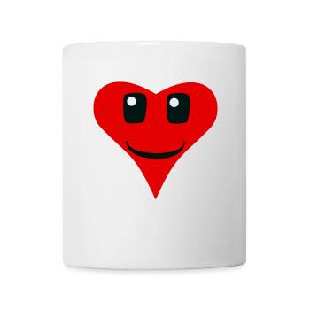 friendly heart sympathy hearts nice warm - Mug - white - Front