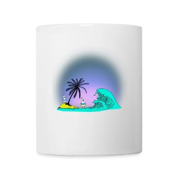 Île d’été Baignade Poulets Natation Anneau Océan Vague - Mug blanc - blanc - Devant