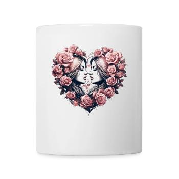 Rose Heart Love - Conception d’anniversaire de mariage pour les femmes - Mug blanc - blanc - Devant