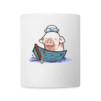 Sailor, Boat, Captain, Sailor, Piggy, Piglet - Mug - white - Front