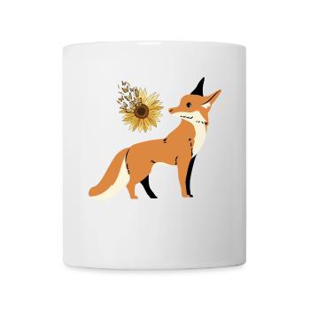 Renard, Faune, Nature sauvage, Nature, Fleur, Papillons - Mug blanc - blanc - Devant