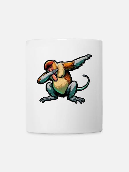 Nasenbär Affe Dabbing Affe Geschenk Affen - Tasse - Weiß