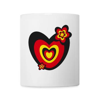Deutschlandfarben mit viel Herz und Blumen. - Tasse - Weiß - Vorne