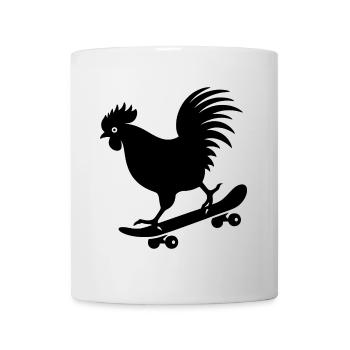 Chicken Rooster Hen Skateboard Skater Silhouette - Mug - white - Front