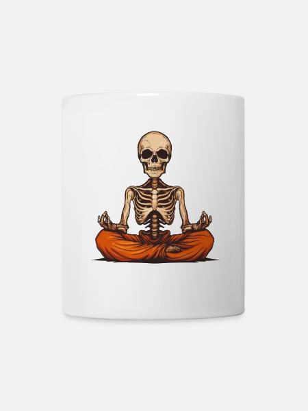 Skull Yogi Meditative Skeleton Art - Tasse - Weiß