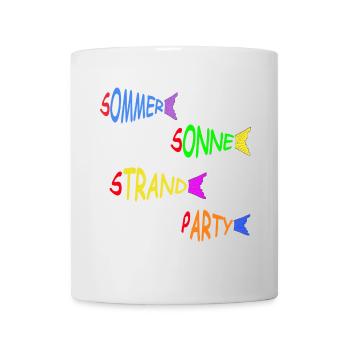 Soleil d’été Plage Poisson - Mug blanc - blanc - Devant