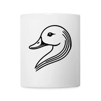 Tête de silhouette de cygne de canard minimaliste - Mug blanc - blanc - Devant