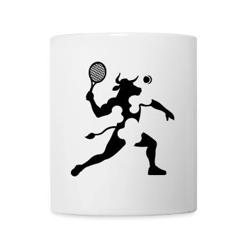 Minimalist Cow Tennis Silhouette - Mug - white - Front