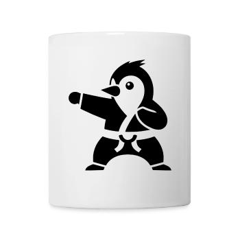 Pinguin Karate Kampfsport Kampfkunst Silhouette - Tasse - Weiß - Vorne