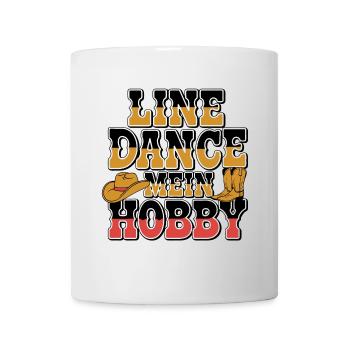 Design de danse en ligne coloré avec chapeau de cow-boy - Mug blanc - blanc - Devant