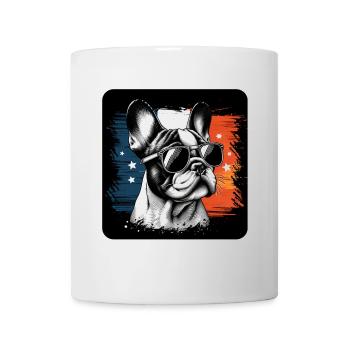 Bouledogue français Frenchie avec lunettes de soleil - Mug blanc - blanc - Devant