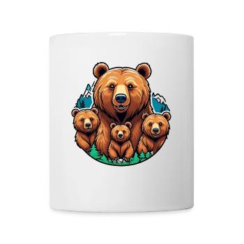 Grizzly Mama mit Kindern Babys - Tasse - Weiß - Vorne