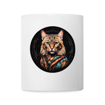 Bengalkatze Bengal Katzenportrait Aquarelltechnik - Tasse - Weiß - Vorne