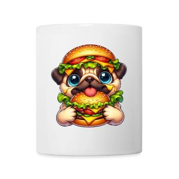 Funny Pug Burger Fast Food Hat - Mug - white - Front