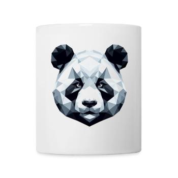 Panda Porträt Geometrie Polygon Kunststil - Tasse - Weiß - Vorne