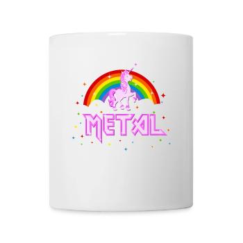 metal musik heavy einhorn regenbogen pink lustig - Tasse - Weiß - Vorne