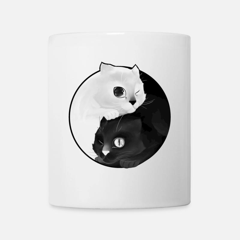 Yin Yang chaton - Mug blanc - blanc