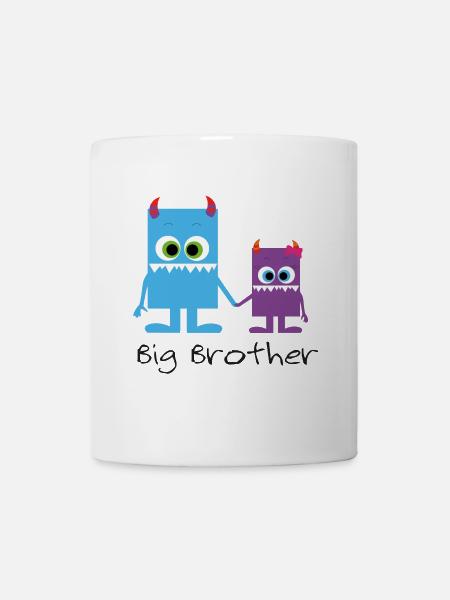 frères et soeurs monstres mignons, grand frère - Mug blanc - blanc
