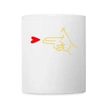 Arme de poing tire le coeur - Mug blanc - blanc - Devant