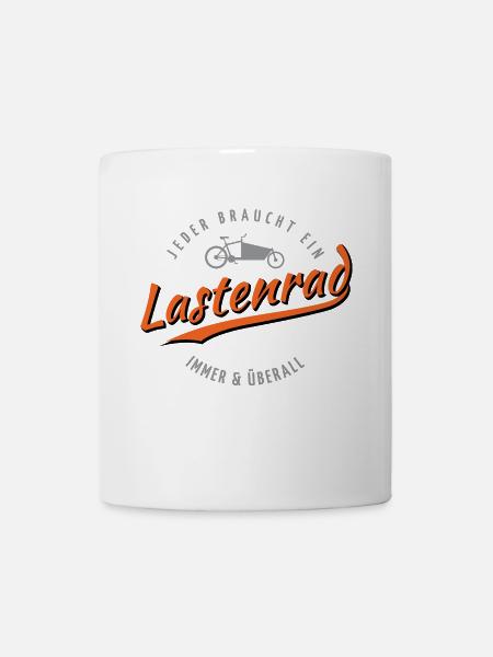 Jeder braucht ein Lastenrad - Tasse - Weiß