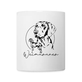 WEIMARANER Design Wilsigns Hunde Jäger Jagdhunde - Tasse - Weiß - Vorne
