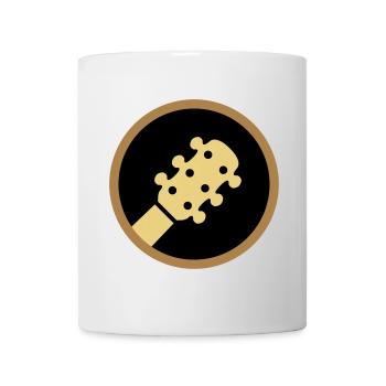 ★ Designfarben änderbar ★ Kopf einer Gitarre Kreis - Tasse - Weiß - Vorne