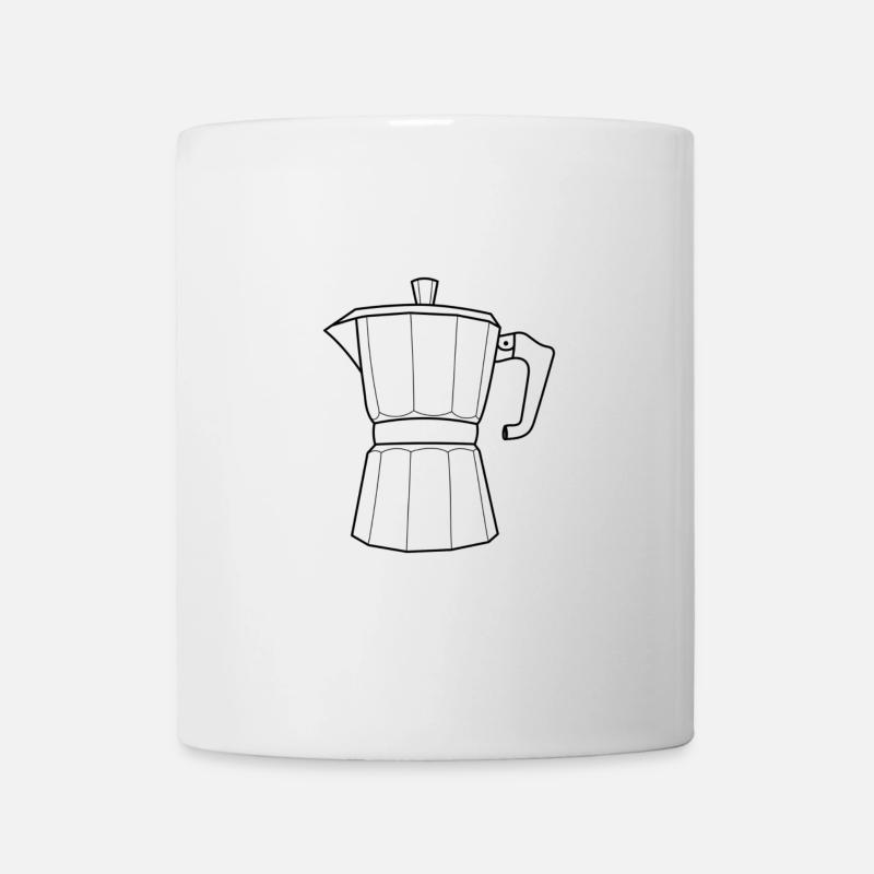 Café, machine à expresso, vintage, monochrome - Mug blanc - blanc