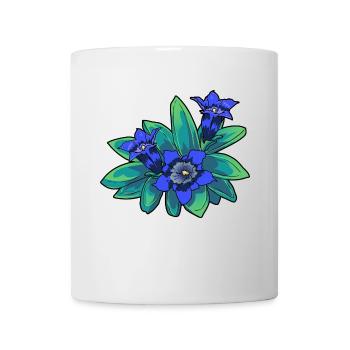 Alpen Blume Enzian Flora Gebirge Blüte Blumen - Tasse - Weiß - Vorne