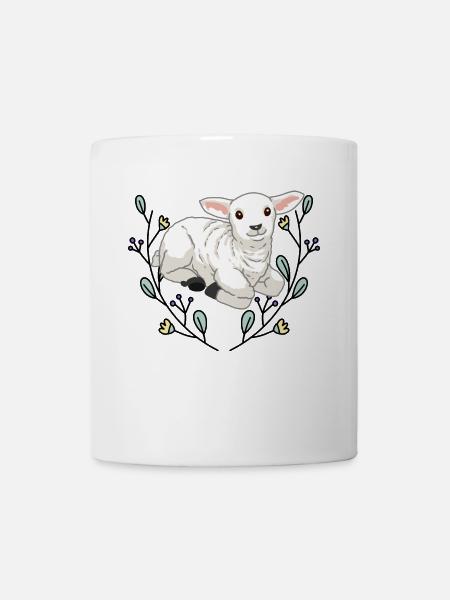 Agneau Agneau Ongulés Mouton Chèvre Troupeau Berger Bock - Mug blanc - blanc