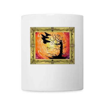 Corbeaux spirituels occultes Corbeaux Oiseaux Arbre naturel - Mug blanc - blanc - Devant