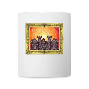 Moyen Age Château Château Forteresse Chevalier Guerrier - Mug blanc - blanc - Devant