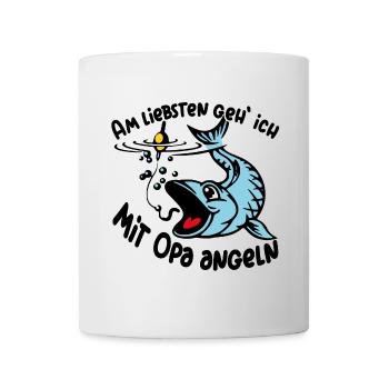 Angeln mit Opa ist das größte Glück - Tasse - Weiß - Vorne