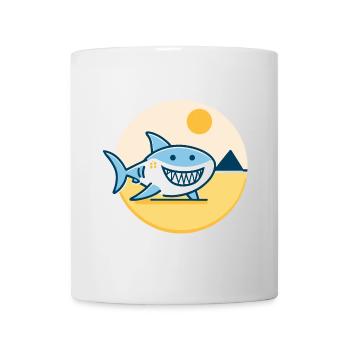 Shark in the sun is in a good mood - Mug - white - Front