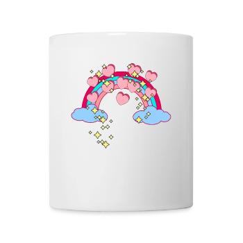 Magisch Regenbogen Sterne Herzen Glückwunsch - Tasse - Weiß - Vorne