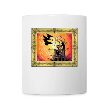 Moyen Age Château Sorcière Heure Halloween Horreur - Mug blanc - blanc - Devant