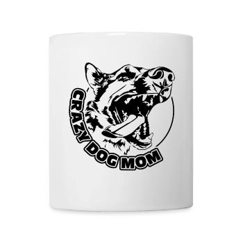 CRAZY DOG MOM Dog Saying Dogs Mother Wilsigns - Mug - white - Front