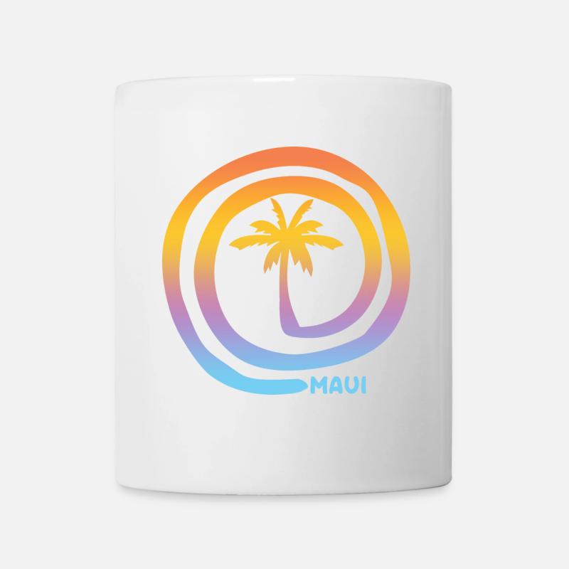 Cool Maui Hawaii Beach Palm Tree Vacation Souvenir - Mug - white