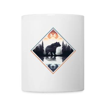 Abstrakter Bär in den Bergen - Tasse - Weiß - Vorne