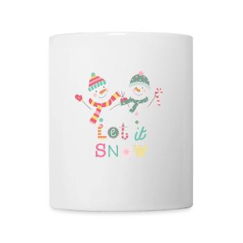 Fun Snowman Let It Snow Colorful Christmas - Mug - white - Front