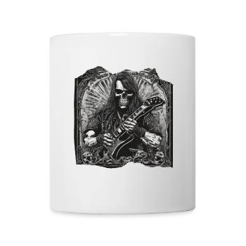 Rock Rattlebones Skeleton Skull Heavy Metal Guitar - Mug - white - Front