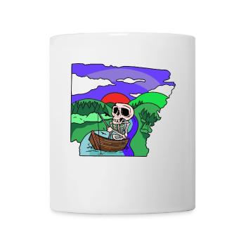Angler Skelett angeln Fischen Hobby Angeln Natur - Tasse - Weiß - Vorne