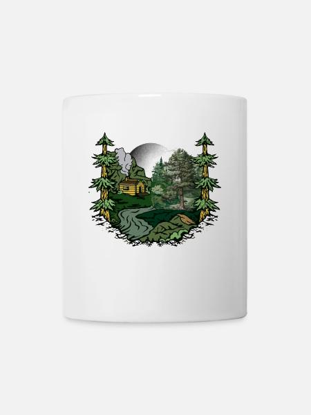 forêt, cabane, nature, habitant de la forêt, amoureux de la nature, alpage - Mug blanc - blanc