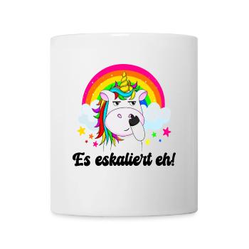 Es eskaliert eh - Tasse - Weiß - Vorne