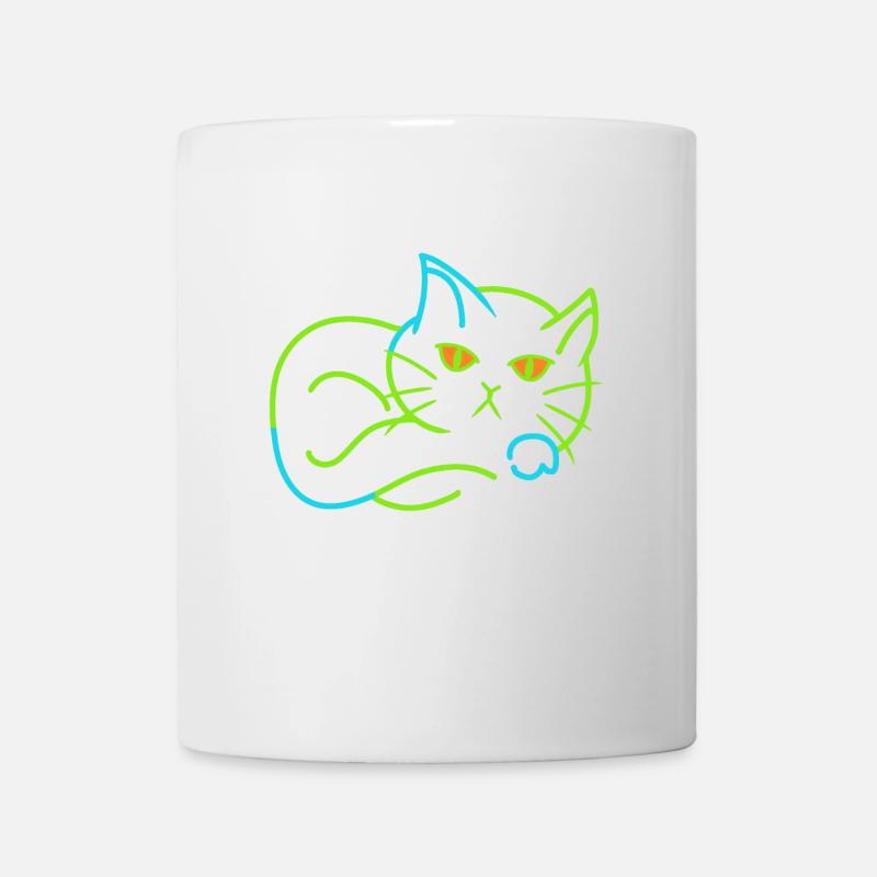 Vintage Katze Retro Stubentiger müde - Tasse - Weiß