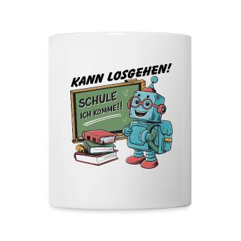 Einschulung erster Schultag kleiner Roboter - Tasse - Weiß - Vorne